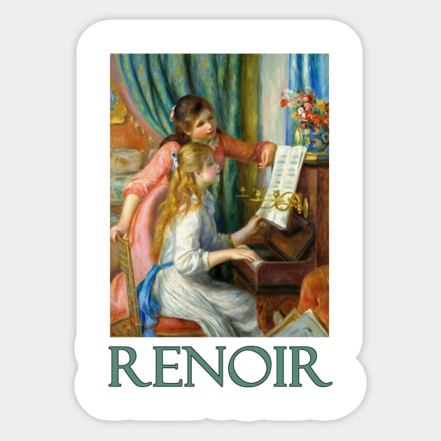 Two Young Girls at the Piano by Pierre-Auguste Renoir Sticker by Naves